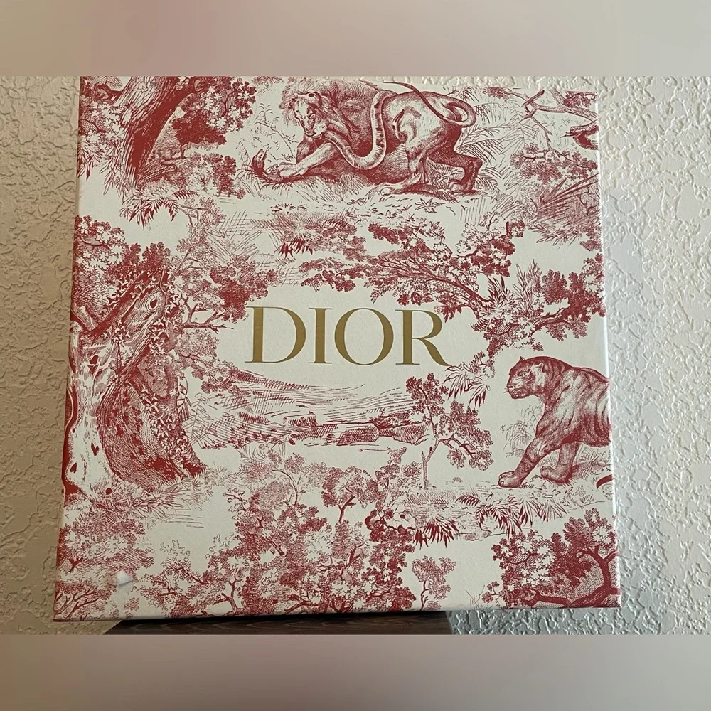Dior Red Toile De Jouy Gift Box Dior Limited Edition Storage Box Dior Paper